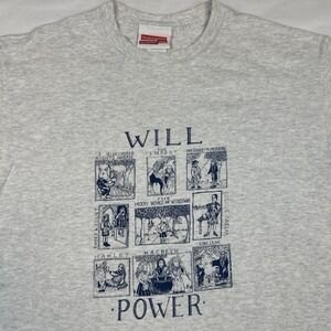 Vintage Official William Shakespeare Birthplace Trust Will Power Shirt Sz M Gray